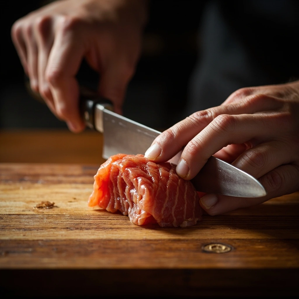 料理人の手元